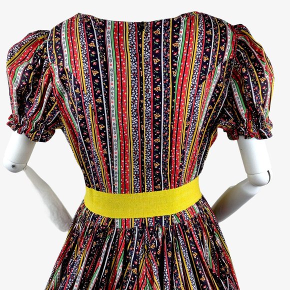 Vintage 1960s Folk Dress Square Dance Western M/L - Picture 10 of 14